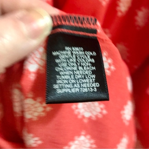 Liz Claiborne 2X Orange/White Blouse - Picture 5 of 7